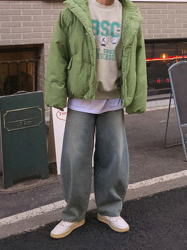 베이트먼 커브드 워싱데님팬츠