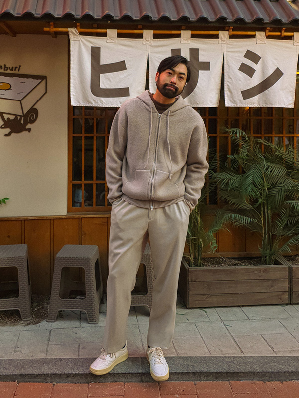 샐다나 针织连帽拉链