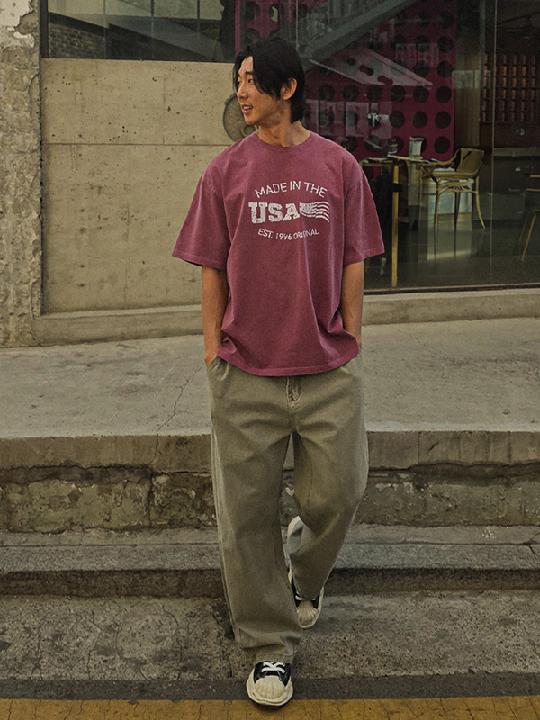 (M-4XL)<BR>비야브 半宽配合 松紧带裤