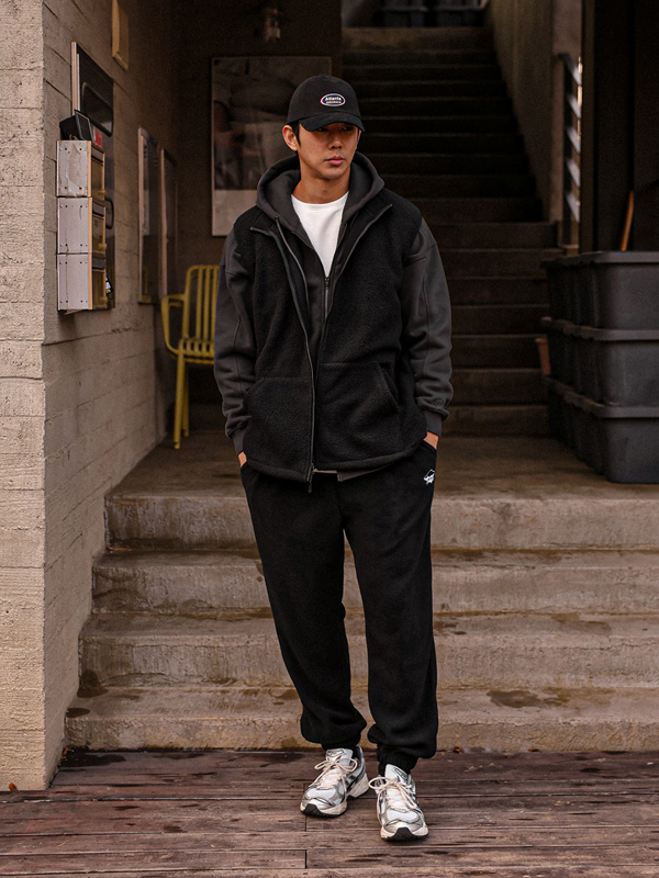 (L-7XL)<BR>포버트 조거 绒毛 松紧带裤 P013<br><font color="#fb5ec9"><B>[1+1]</B></font>