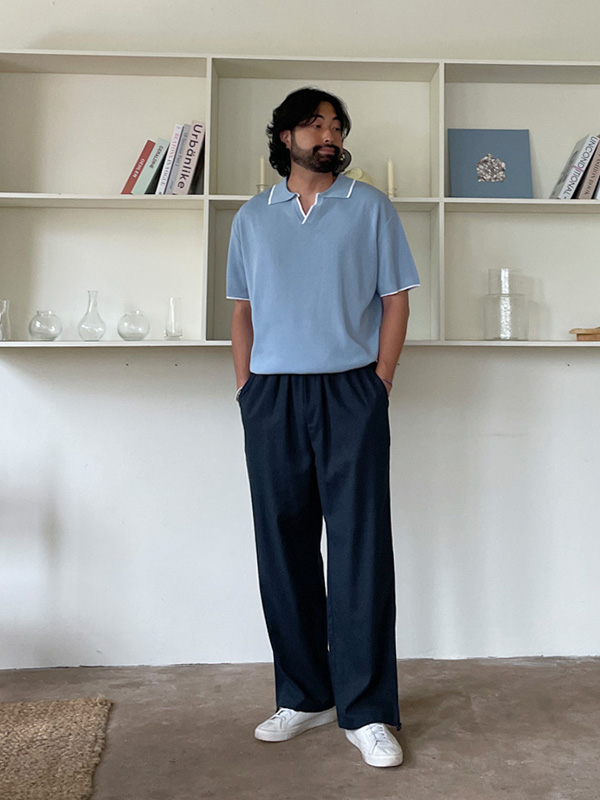 (L-5XL)<br>라타리 开领 短袖针织品