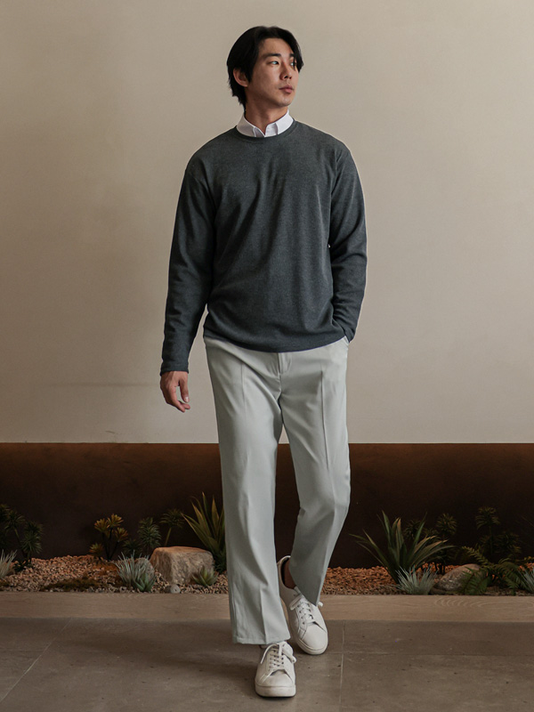 (28-40)<br>탄브룩 标准配合 侧边带 宽松长裤<br><font color="#224f20"><b>*选择长度 (9부,10부)</b></font>