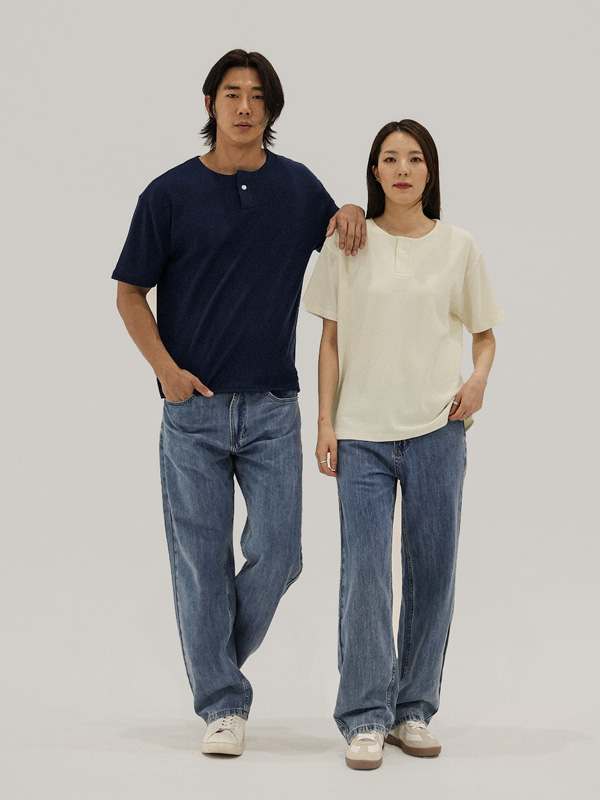 (L-5XL)<br>벨론 亨利颈 短袖T恤