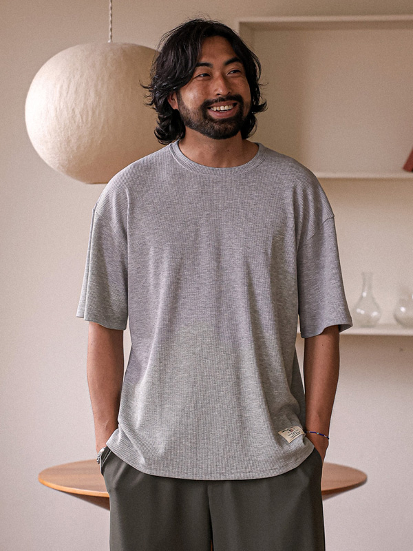 (L-5XL)<BR>다날리 华夫饼 短袖T恤