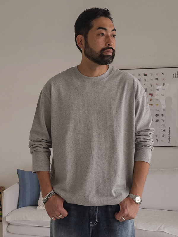 (L-6XL)<BR>비토마 넣은척 밴딩긴팔티 T043