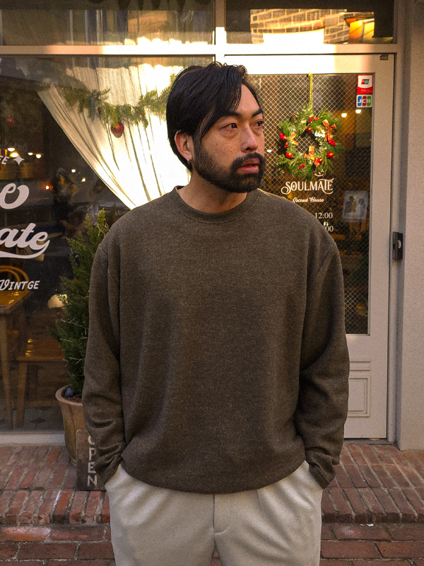 (L-7XL)<br>미슈킨 넣은척 니트지 拉绒长袖T恤 T056<br><font color=