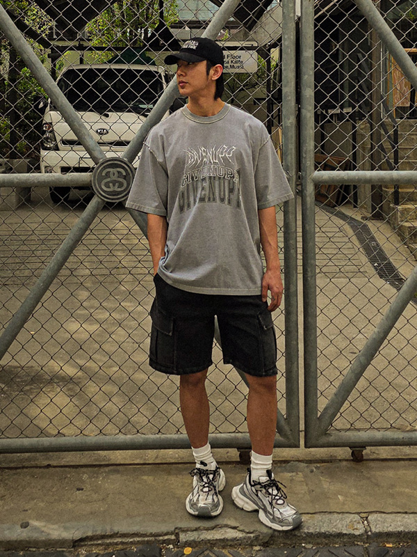 (XL-5XL)<BR>아만테 颜料 短袖T恤