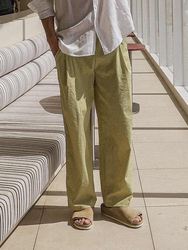 (XL-6XL)<BR>슈야 半宽配合 条纹 松紧带裤