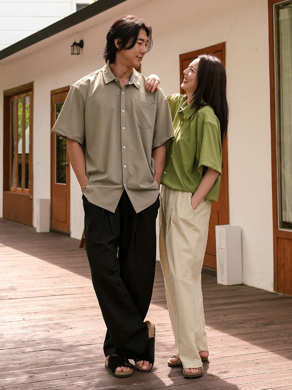 (M-4XL)<br>파슈카니 半宽配合 亚麻绑带裤