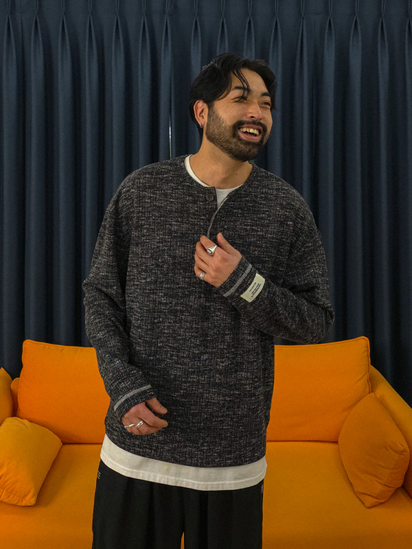 (L-7XL)<br>우스트마 亨利颈 针织衫 7015