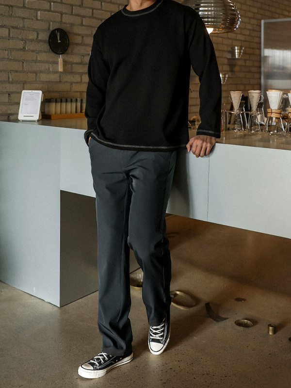 (30-38)아비타 修身 隐藏绑带 宽松长裤