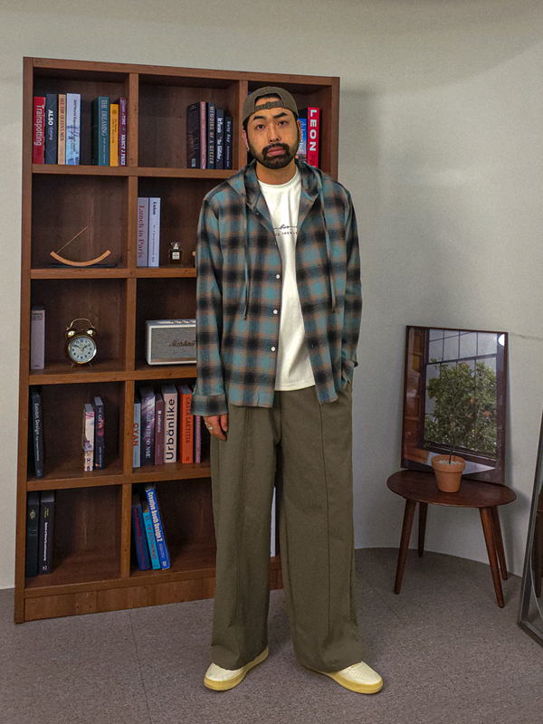 (M-4XL)<BR>피플리 半宽配合 松紧带裤