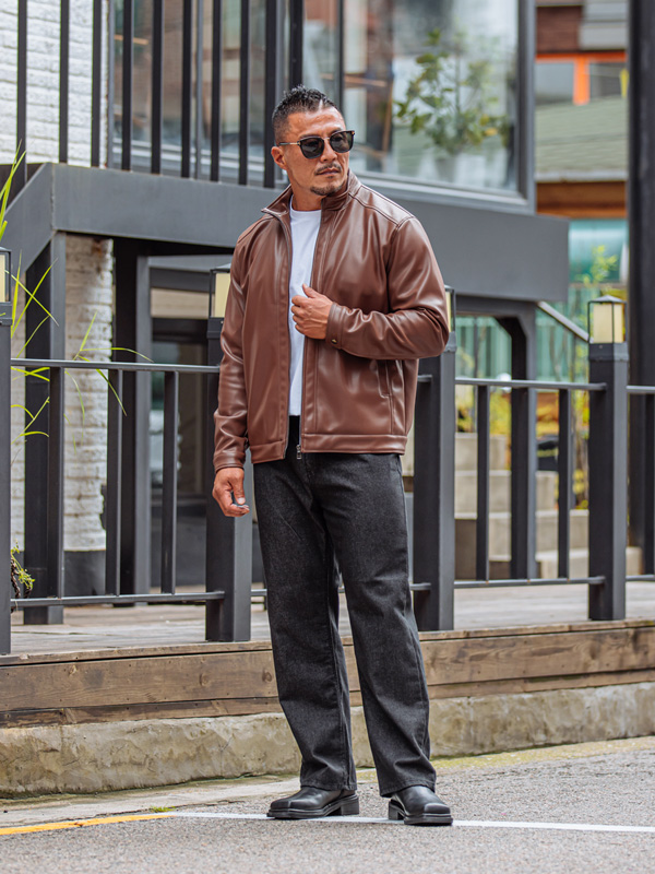 (L-5XL)<BR>아라스 레더 外套