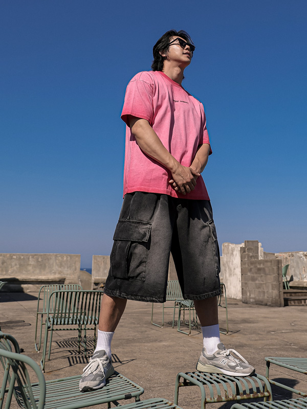 (XL-6XL)<BR>바달 百慕大 牛仔束腰短裤