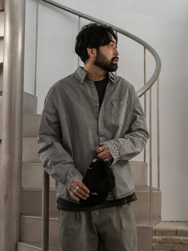 (L-5XL)<BR>오코마 颜料 포켓셔츠