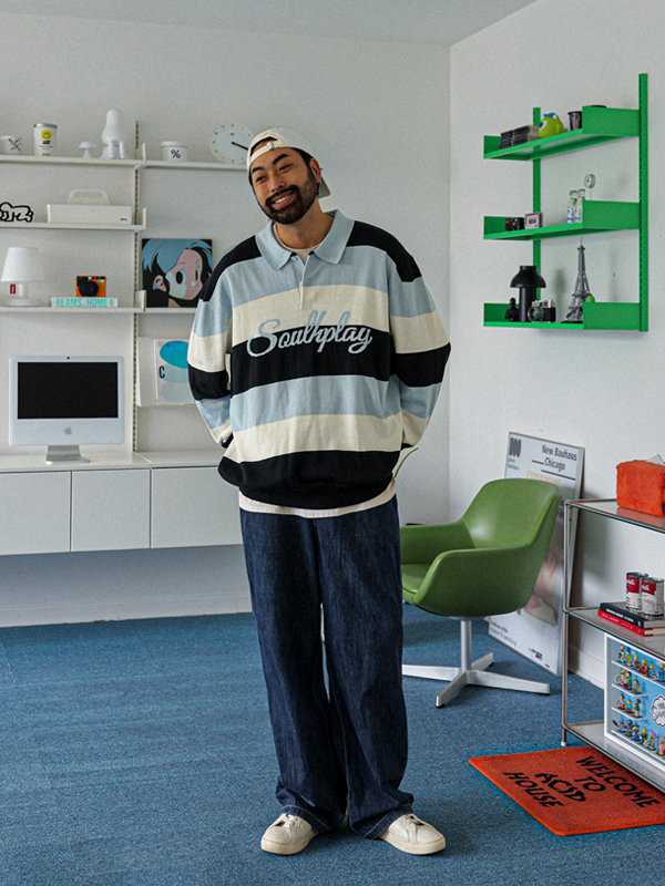 (XL-4XL)<BR>둠카 条纹 카라니트