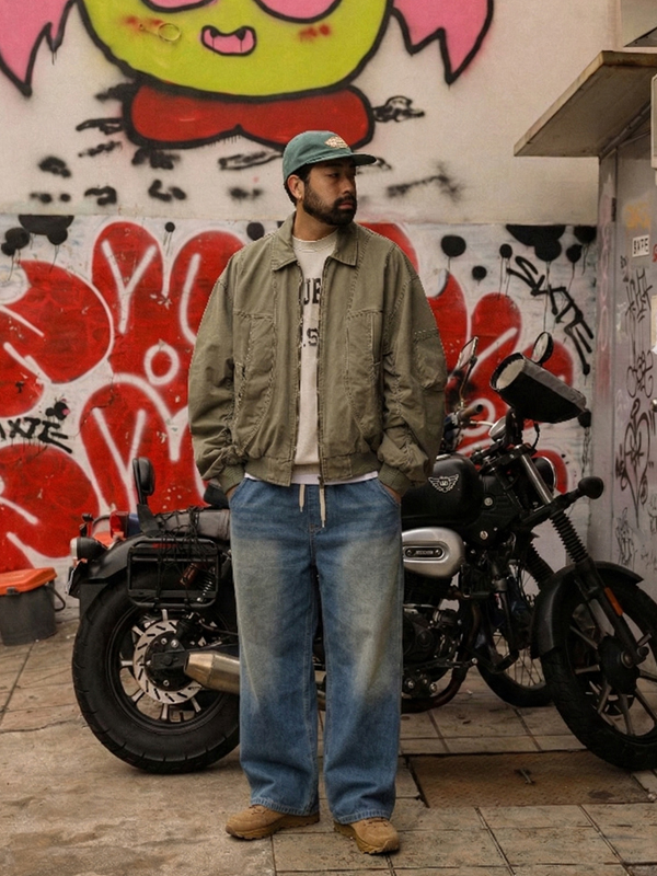 (M-4XL)<BR>카노디 半宽配合 牛仔松紧带裤 H5000