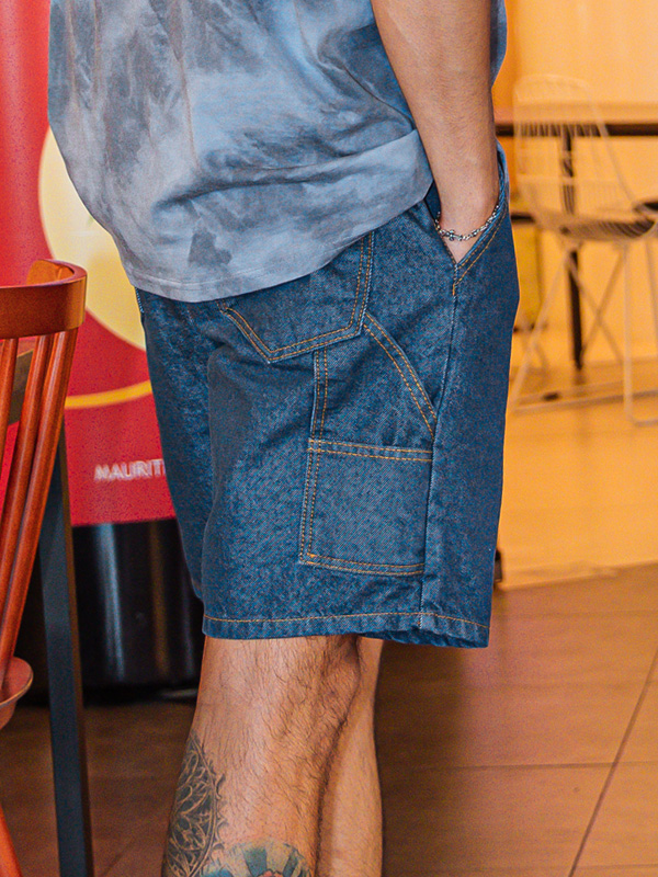 (L-5XL)<BR>마르단 未褪色 생지데님밴딩반바지