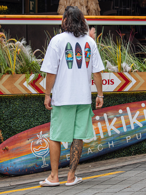 (L-5XL)<br>서핑랩 短袖T恤(生物处理)