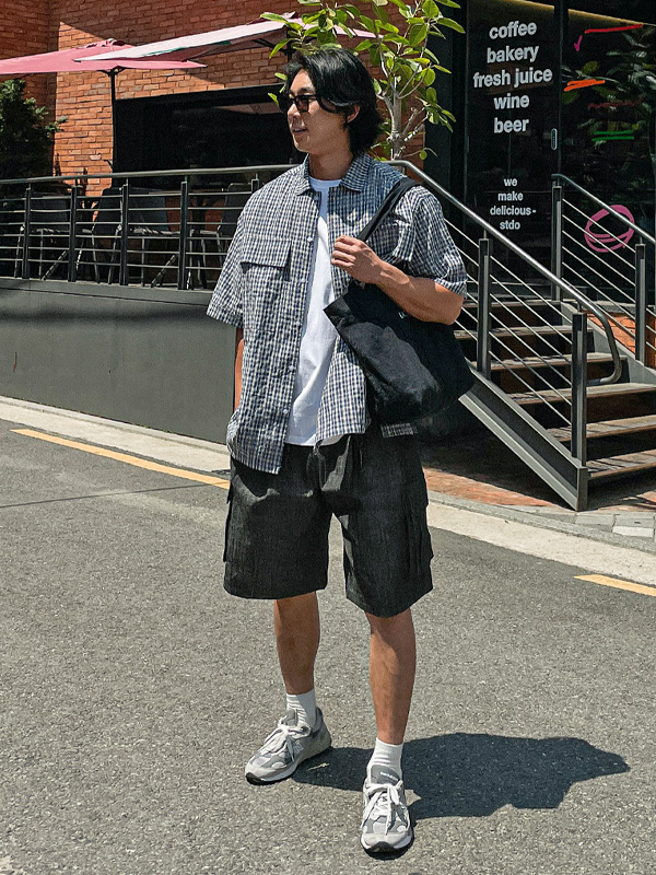 (XL-6XL)<BR>카지라 无洗牛仔裤 松紧带短裤