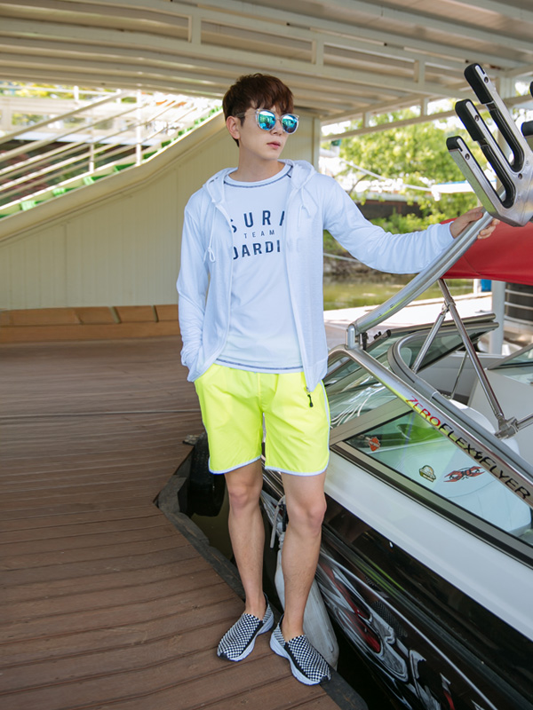 (M-5XL)<BR>훌라 海滩 带帽拉链