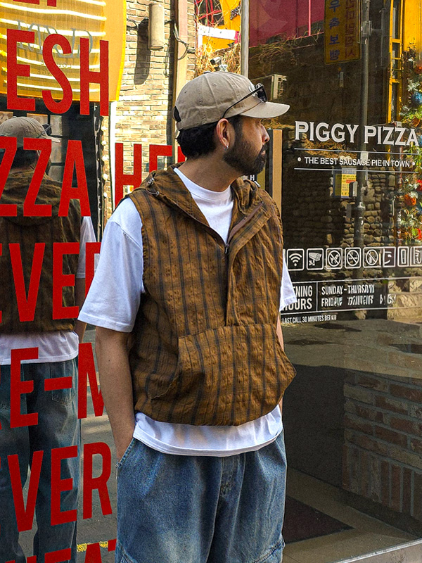 톤크 风衣 체크조끼