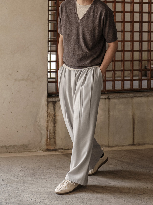 (L-4XL)<BR>로파르 广泛适用 松紧带宽松裤 74