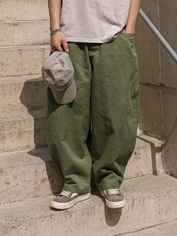 비완디 커브드 松紧带裤