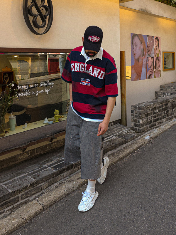 르자브카 条纹 短袖领衬衫