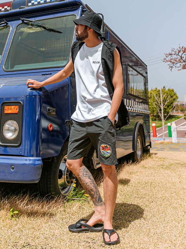 (L-5XL)<BR>조프리 海滩 短裤