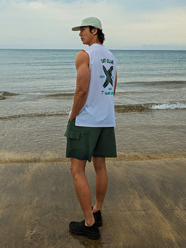 (L-5XL)<BR>서퍼클럽 防潮无袖衬衫 T035