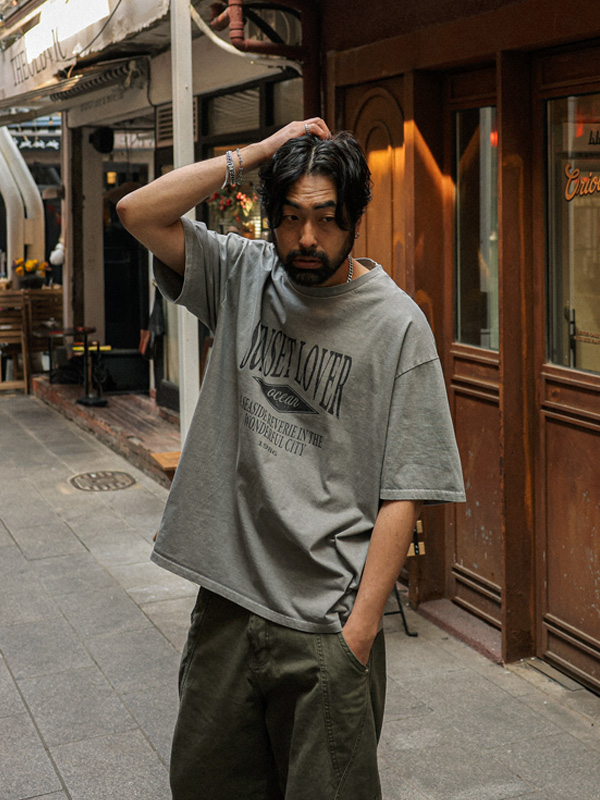 (M-5XL)<br>바이다보 颜料 短袖T恤