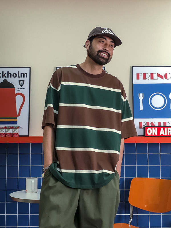 루피너스 条纹 短袖T恤