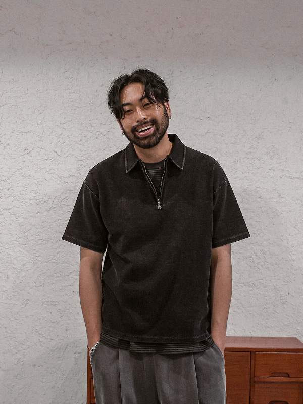 샤돌 颜料 短袖领衬衫