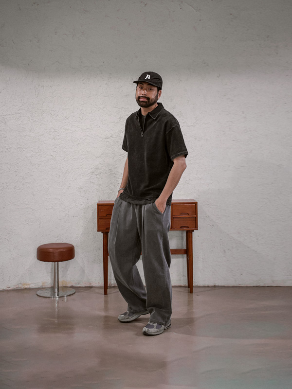 카디아누 半宽配合 颜料 松紧带裤 278