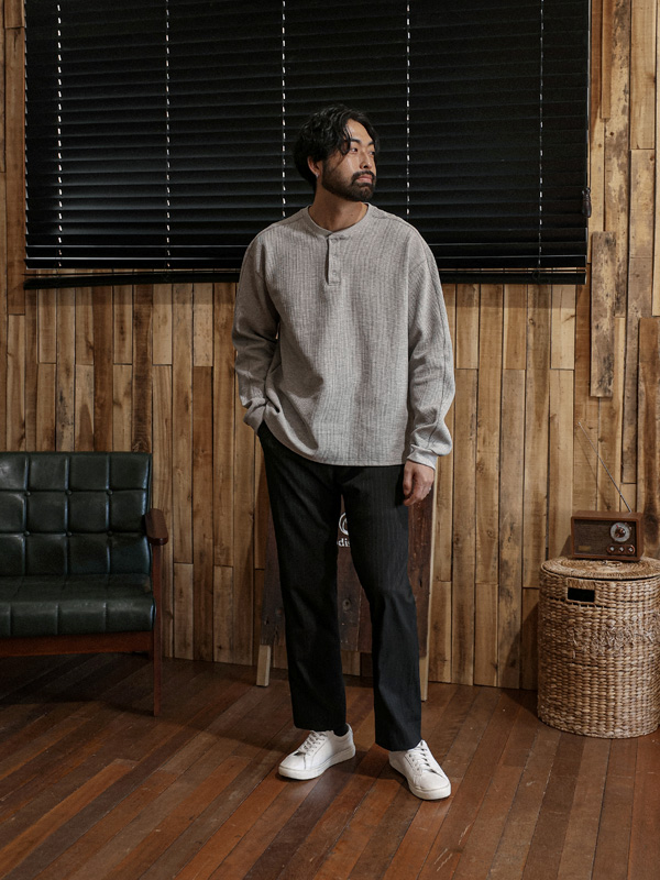 <font color="#FF0000">[Big ing EVENT 商品]</font><br>(M-7XL)<BR>코우리 标准配合 条纹 뒷밴딩팬츠 S013-P