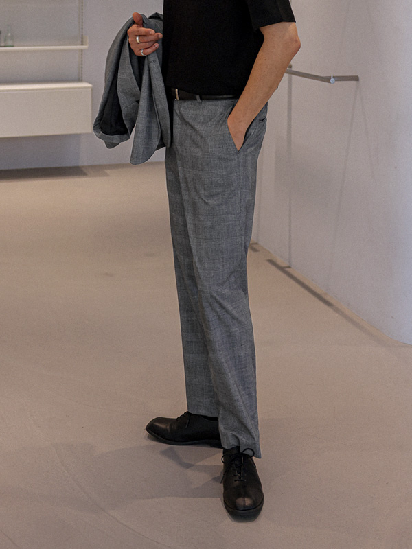 (M-7XL)<BR>하코트 标准配合 글렌체크 뒷밴딩팬츠 S014-P