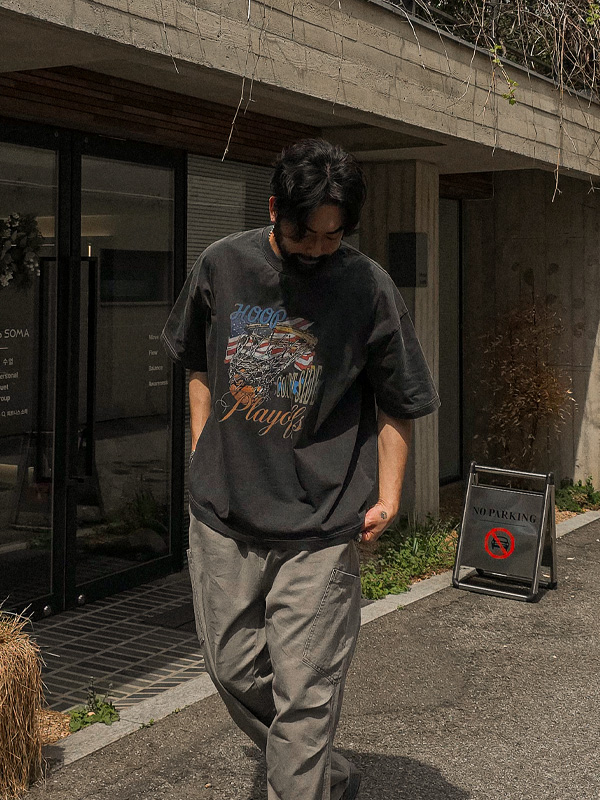 (XL-4XL)<br>루넬 颜料 短袖T恤
