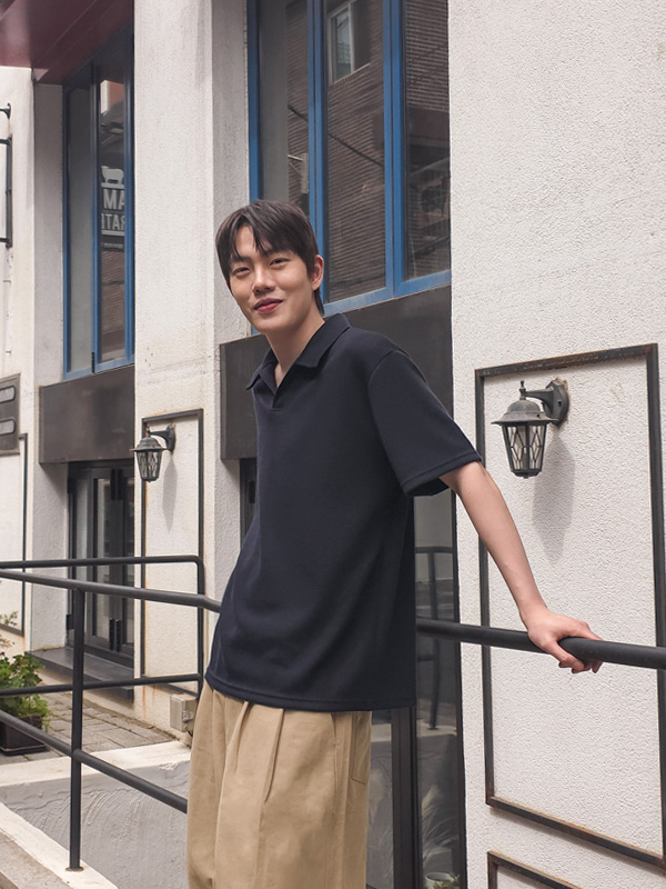 (M-4XL)<BR> 루토롭스 短袖领针织品