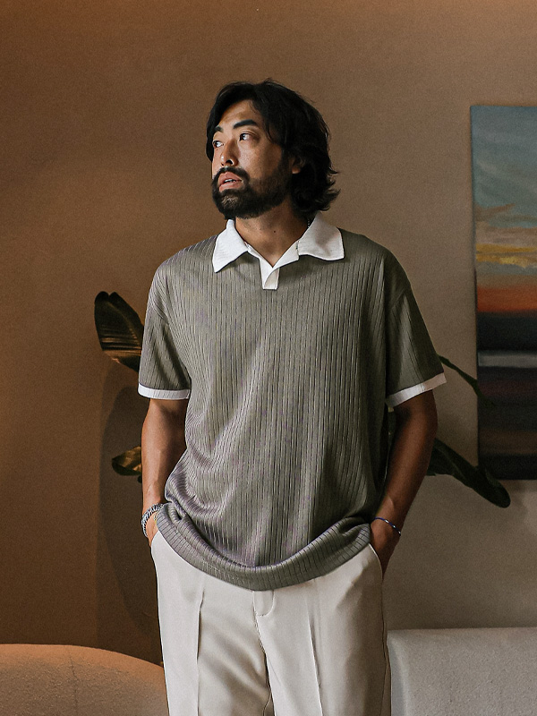 (L-4XL)<BR>알로피 短袖领衬衫