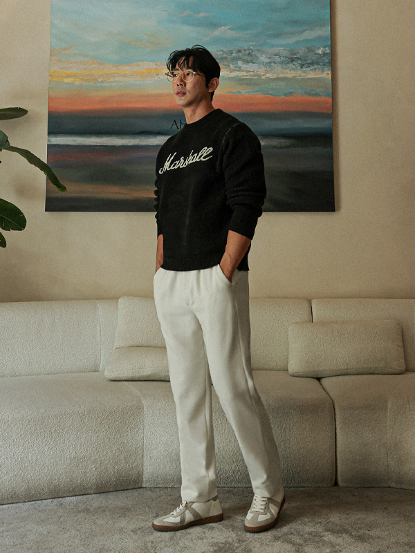 (S-2XL)<br>인베스트 松紧带宽松裤 <br><font color=