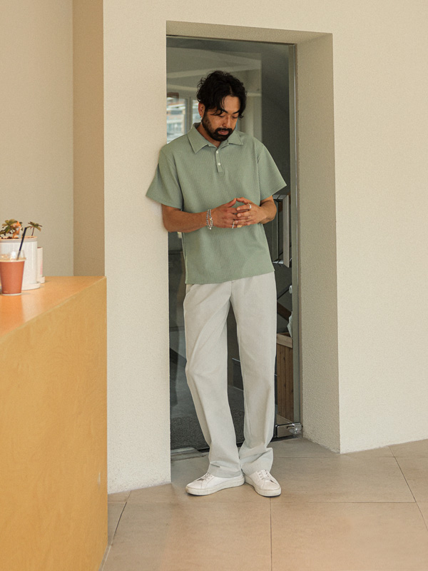 (M-4XL)<Br>크마카르 短袖领针织品