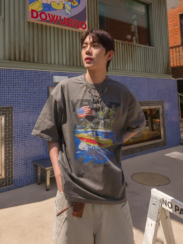 (XL-4XL)<br>트로기르 颜料 短袖T恤