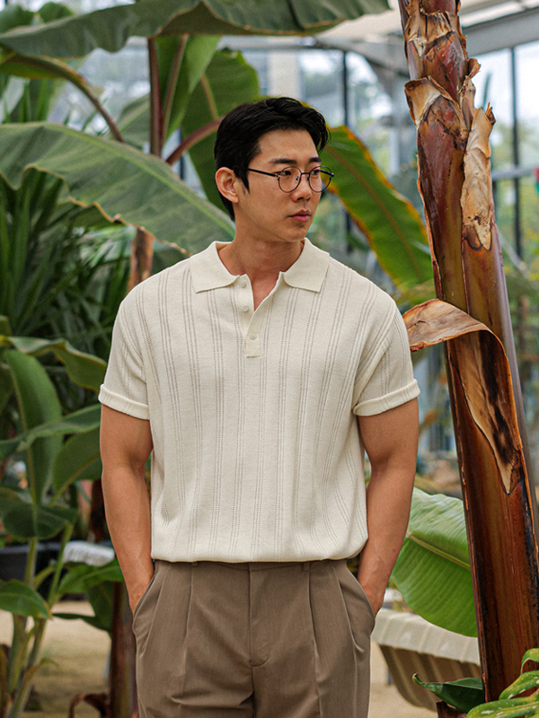 (L-7XL)<BR>로스랜드 短袖领针织品 S006