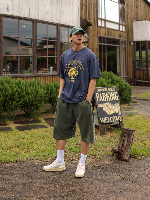 (L-5XL)<br>타이거킹 颜料 短袖T恤 T080