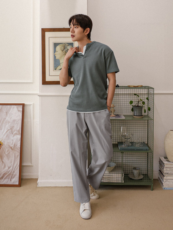 (M-7XL)<BR>무다니아 标准配合 松紧带宽松裤 P023