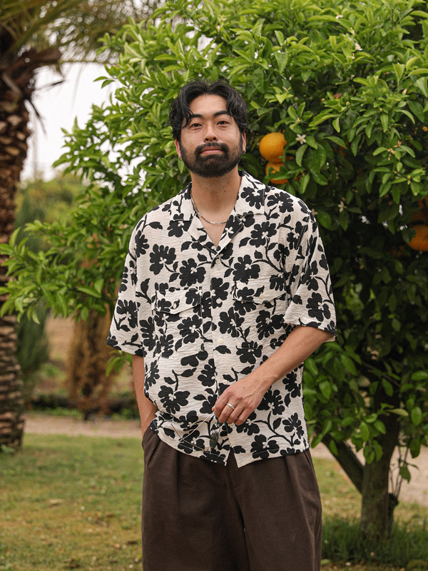 (L-7XL)<br>로즈킨 花 短袖衬衫