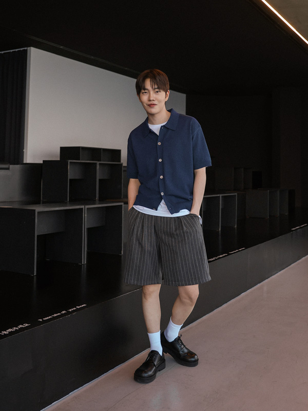 (L-7XL)<BR>로스터스 条纹 松紧带短裤 5120