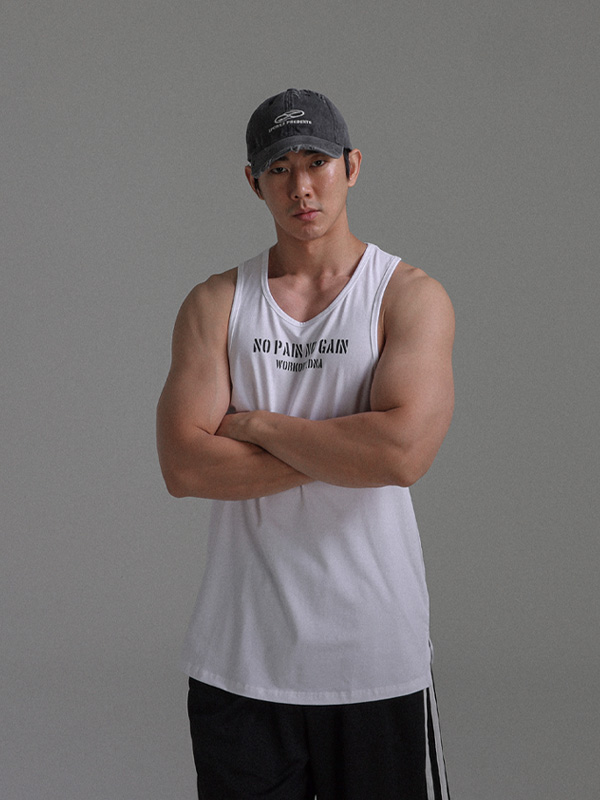 (L-5XL)<br>노페인노게인 侧缝 模态的 헬스나시<br><font color="#072c81"><B>[ W.DNA ]</B></font>