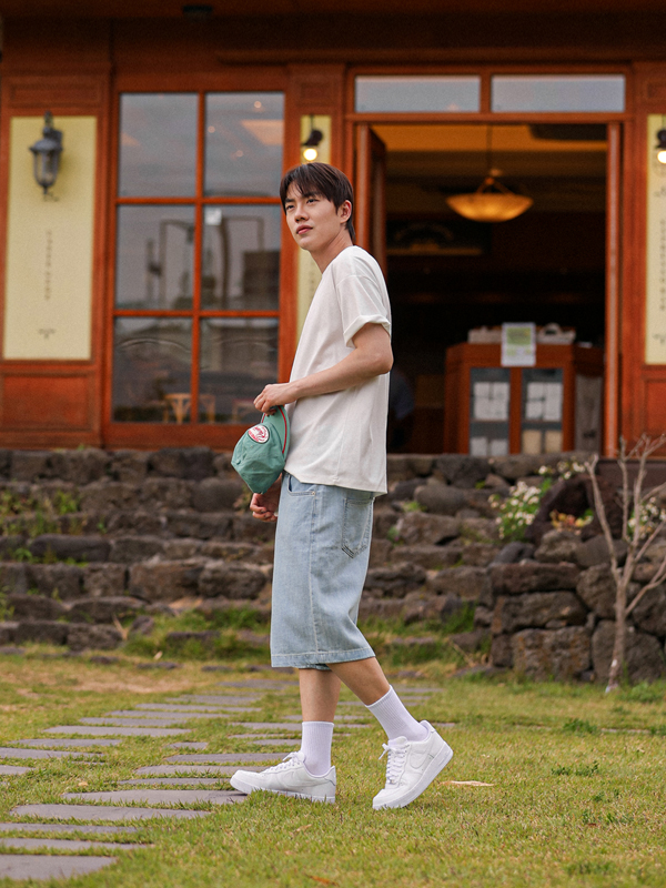 (S-6XL)<BR>코아테 亚麻 百慕大 쿨데님반바지
